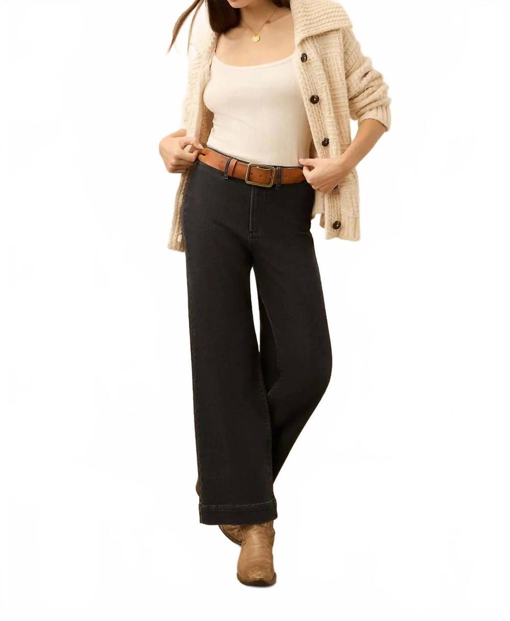 NEW FAHERTY stretch terry sailor trouser in onyx black